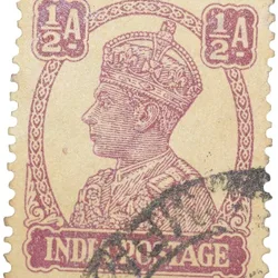 Postal Stamp of George VI 1/2 Anna Murhoom Colour - Used Condition as per Image.