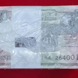 One Rupee RIM A-65 Atanu Chakraborty. Year 2020 Serial NO.264001