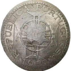 Copper-Nickel 3 Escudos of Portuguesa (AD 1959) Scarce KM34