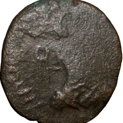 Copper Tetradrachma of Indo-Parthains Gondophares (AD 20-50) Winged Nike Standing Right