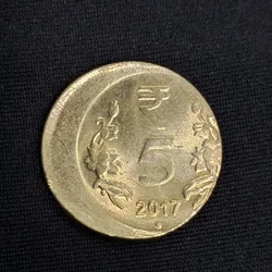 Rare 5 Rupee Coin Off Center Error 2017 BUNC Condition