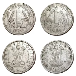 1 Rupee Old Cu/Ni Issue Year 1950 & 1954 Bombay Mint **V. Rare** Collectable Grades.