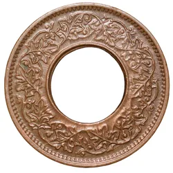 Bronze 1 Pice of George VI (AD 1945) of Calcutta Mint Flat Crown Type Burst Error on Reverse