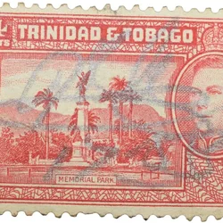 Postal Stamp of Trinidad & Tobago of George VI - 4 Cents Red Colour - Memorial Park Used Condition as per Image.
