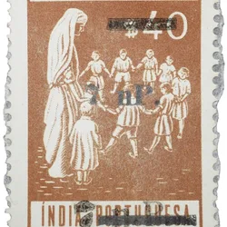 Postal Stamp of India Portugues - Assistencia Publica Cancelled and Over Printed Brown 7 New Paise by GOI, Mint Un-Used as per Image.