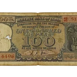 100 Rupees Old Ornamental Diamond Issue Signature L.K JHA **V. Scare** Used Condition.