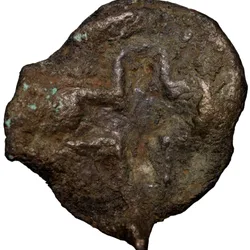 Copper Karshapana of Vidarbha region of Mauryan Dynasty (3rd - 2nd Cen. BC) with Hollow-Cross/3-Arched Hill