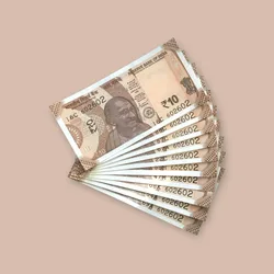 Rs 10/- India Bank Note Semi Fancy 10 Note Same Number Set 602602 Unique and Rare