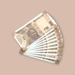 Rs 10/- India Bank Note Semi Fancy 10 Note Same Number Set 608608 Unique and Rare