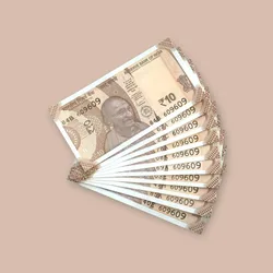 Rs 10/- India Bank Note Semi Fancy 10 Note Same Number Set 609609 Unique and Rare