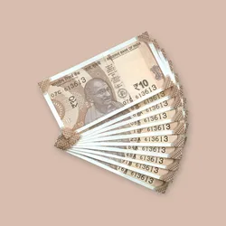 Rs 10/- India Bank Note Semi Fancy 10 Note Same Number Set 613613 Unique and Rare