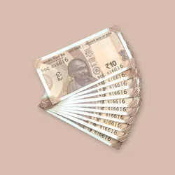 Rs 10/- India Bank Note Semi Fancy 10 Note Same Number Set 616616 Unique and Rare
