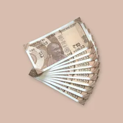 Rs 10/- India Bank Note Semi Fancy 10 Note Same Number Set 633633 Unique and Rare