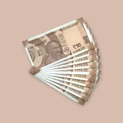 Rs 10/- India Bank Note Semi Fancy 10 Note Same Number Set 635635 Unique and Rare