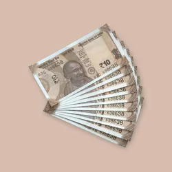 Rs 10/- India Bank Note Semi Fancy 10 Note Same Number Set 638638 Unique and Rare