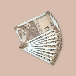 Rs 10/- India Bank Note Semi Fancy 10 Note Same Number Set 639639 Unique and Rare