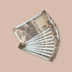 Rs 10/- India Bank Note Semi Fancy 10 Note Same Number Set 648648 Unique and Rare