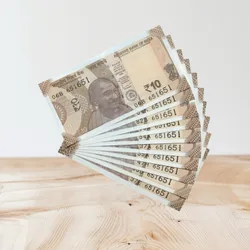 Rs 10/- India Bank Note Semi Fancy 10 Note Same Number Set 651651 Unique and Rare