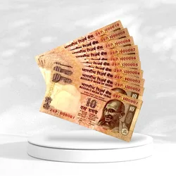 Rs 10 India Banknote Rare Issue Low Serial 000001 to 000010 Signed By C Rangrajan Inset M Unique and Rare