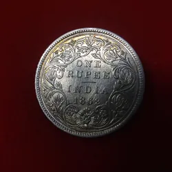 One rupees silver coin 1862 Victoria Empress
