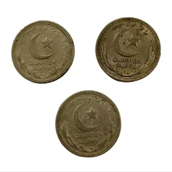 Pakistan Cu/Ni One Quarter Rupee Year 1948/1949 Collectable Grade.