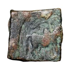 Copper Coin of Pre-Satavahan (2nd Cen. BC) from Marathwada Region with Swastik above Bull facing right