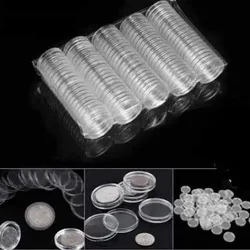 Coin Capsule 30 MM Diameter 100 Coin Capsules Box with White Pad Colour