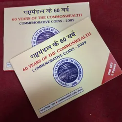 2 Coins Set of 60 Years of Commonwealth (UNC) Set Mumbai Mint Set Issued in 2009