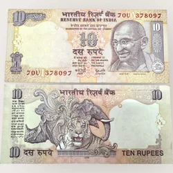 D 74 Rs 10 India Banknote Signature series Signed by Y V Reddy Inset M 2008 Issue UNC Unique and Rare