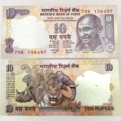 D 60 Rs 10 India Banknote Signature series Signed by Y V Reddy Plain W O Year Unc Unique and Rare