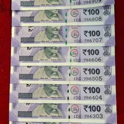 786101 - 786909 ( 9 PCS Set) 100 Rupees GEM UNC Rare ( 9 Note Set)