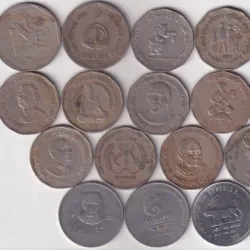 19 Different Two Rupees commemorative Issue Used Coins Set Rare