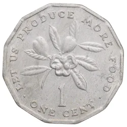 Aluminium 1 Cent of Jamaica (AD 1990) F.A.O. Issue Produce More Food