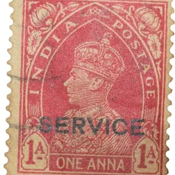 Postal Stamp of George VI 1 Anna Red Colour - Used Condition as per image.
