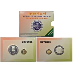 60 YEARS OF COMMONWEALTH -2009 MUMBAI MINT 2 COINS ((PROOF SET))
