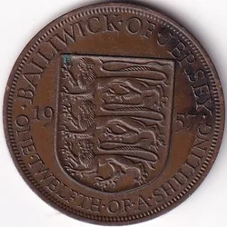 1957 Jersey 1/12 shillings Elizabeth II Coin rare