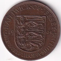 1964 Jersey 1/12 shillings Elizabeth II Coin rare
