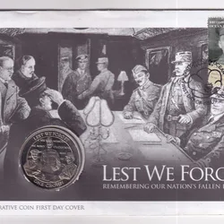 Gibraltar 1 Crowns 2008 - * LEST WE Forget* Remembering OUR Nation's Fallen Heroes Commemorative Coin First DAY Cover Mint Pack GEM UNC