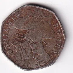 United Kingdom 50 Pence 2017 Elizabeth II 5th portrait Benjamin Bunny Rare Coin #N-391
