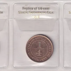 Replica of Straits Settlement Coin 1845, 1916,1872 Mint Issue Rare Folder Pack Set
