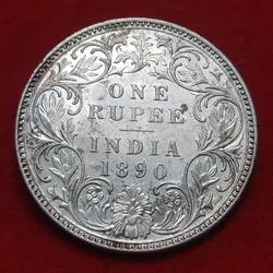 One Rupee Silver Coin Victoria Empress 1890 Bombay Mint Highest Condition
