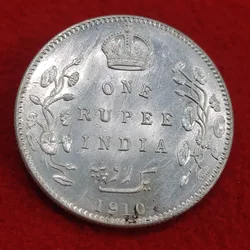 One Rupee Edward VII 1910 Bombay Mint High Condition Coin