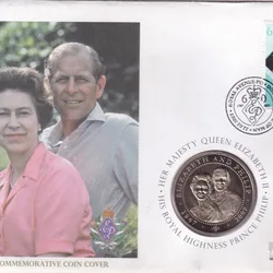 COOK ISLAND 1 DOLLAR 2007 - DIAMOND WEDDING ANNIVERSARY (QUEEN ELIZABETH AND PRINCE PHILLIP) COMMEMORATIVE COIN FIRST DAY COVER ROYAL MINT PACK GEM UNC