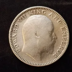 Silver British India King and emperor Edward VII Denominaton 1/2₹ Year 1910 Same and similar is available