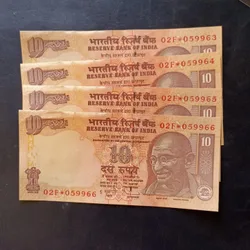Reserve Bank of India Denominaton 10₹ 10₹ series Gem unc condition Same set are available