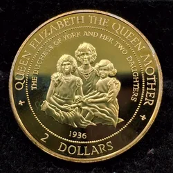 Cook Islands 2 Dollars 1997 - Elizabeth II 1936-Queen Mother and Children Commemorative issue Silver Proof Rare Coin with Capsool #5252