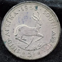 South Africa 5 Shillings 1953 - Elizabeth II rare Silver (Weight 28.28 g) Coin #5656