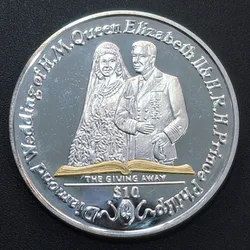 British Virgin Islands 10 Dollars 2007 - Elizabeth II The Giving Away Rare Silver (Weight 28.28 g ) coin #65