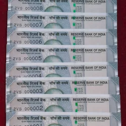 000001 to 000010 Fancy Number Rare GEM UNC 500 Rupees 2024 Governor Shakitkant DASS Rare (10 Note Set)