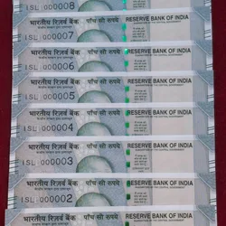 000001 to 000010 Fancy Number Rare GEM UNC 500 Rupees 2024 Governor Shakitkant DASS Rare (10 Note Set)